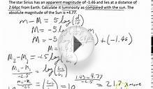 Worked examples-Absolute and apparent magnitude